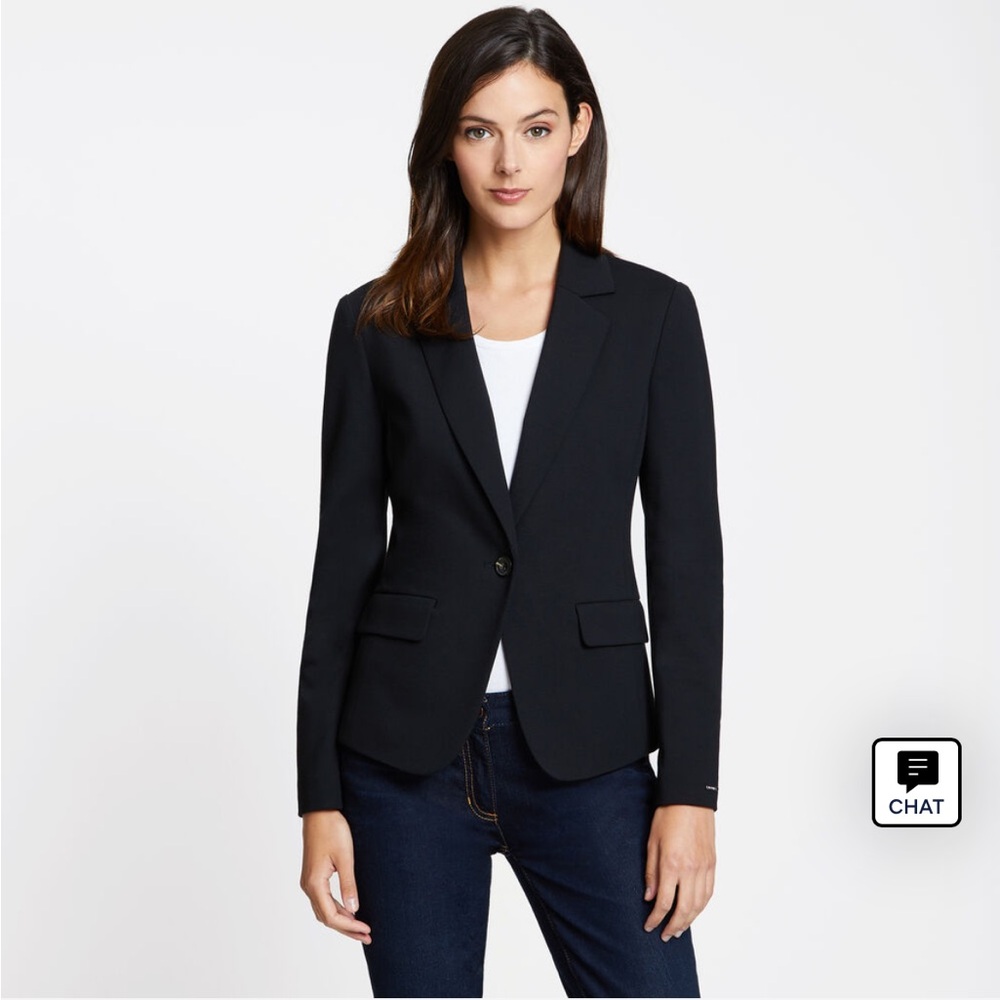 Nautica Black Ponte Blazer Tailored Silhouette